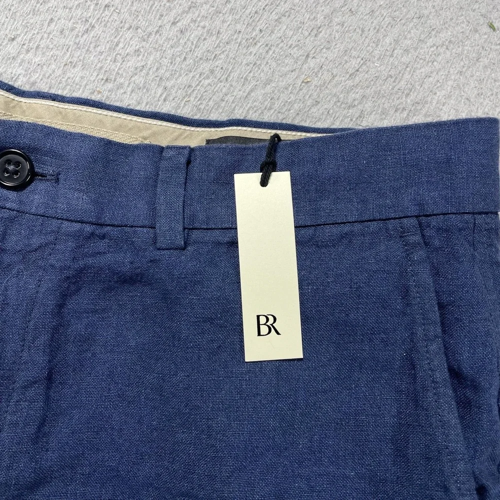 Banana Republic Shorts Mens 34 Blue Linen Chino 6